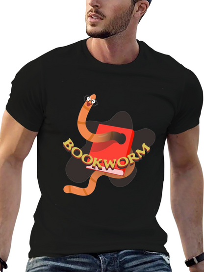 Bookworm Graphic Tee - Black Cotton T-Shirt