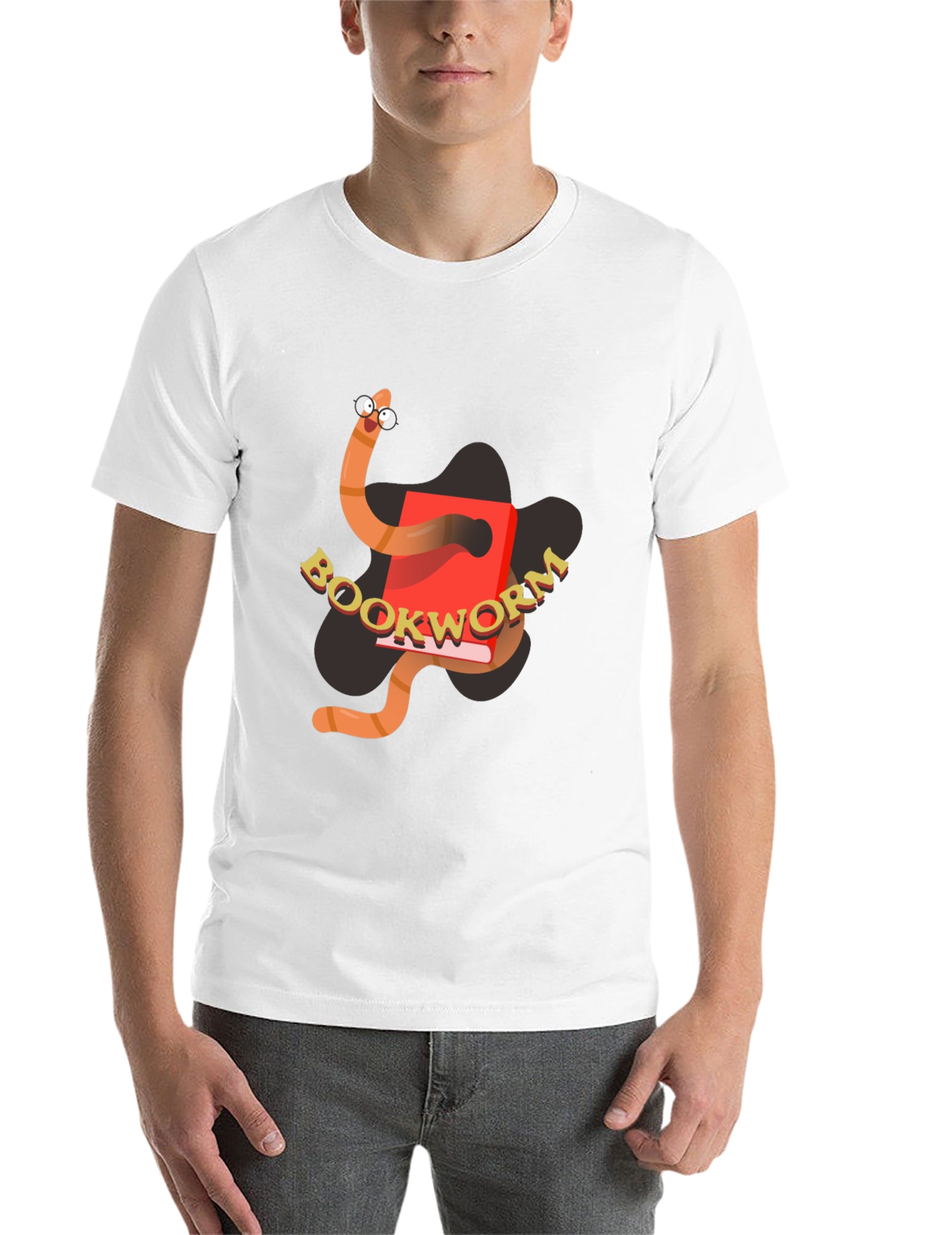 Bookworm Graphic Tee - Black Cotton T-Shirt