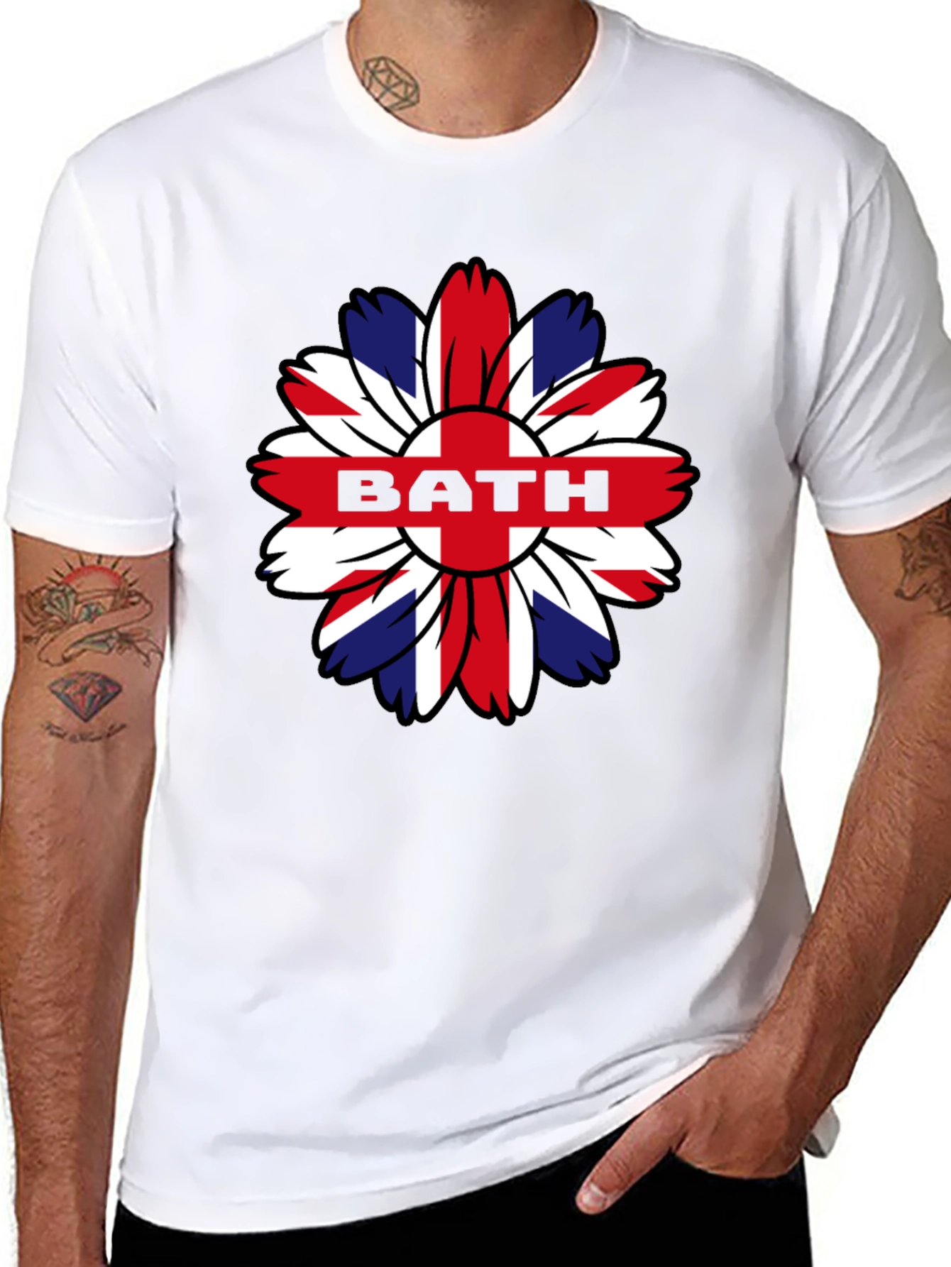 Union Jack Flower BATH Graphic T-Shirt