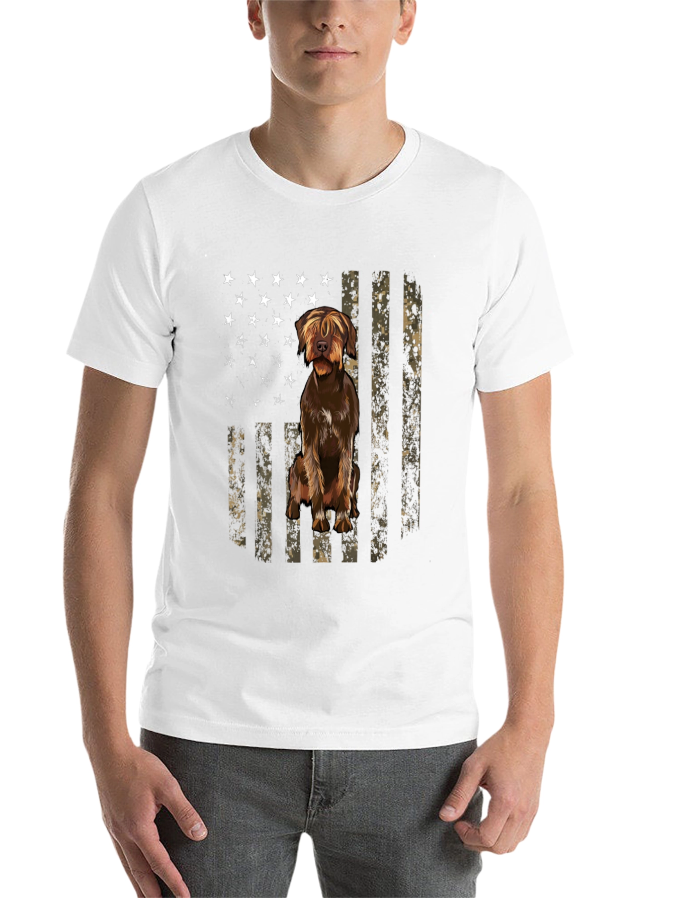 American Flag Dog T-Shirt