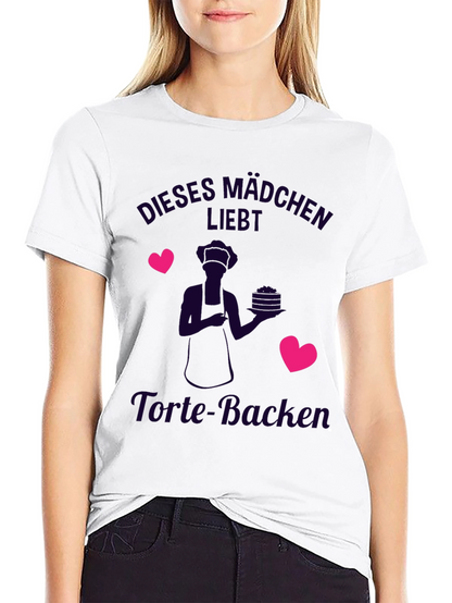 Cute Baker T-Shirt - Dieses Mädchen Liebt Torte-Backen
