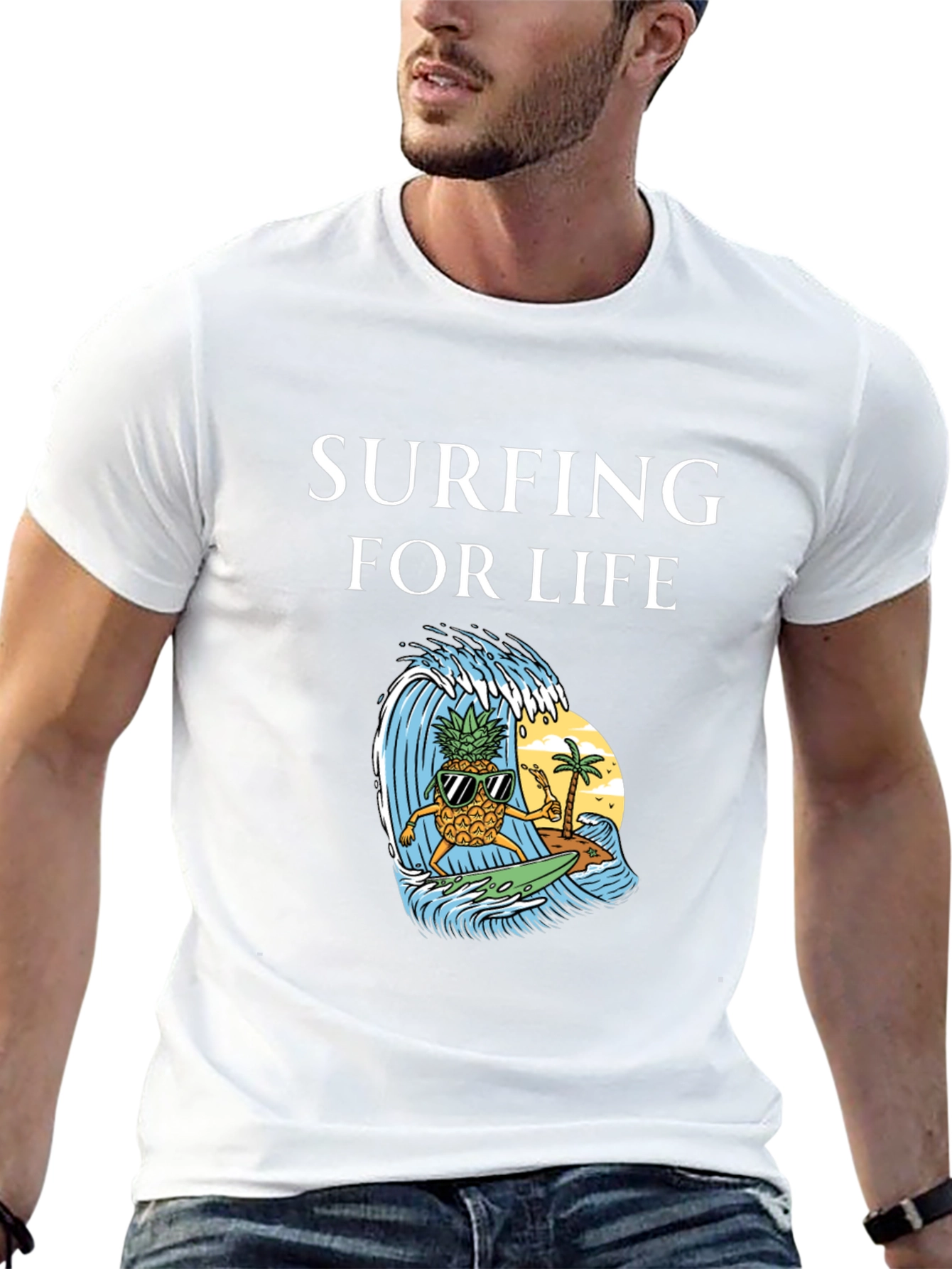 Surfing Pineapple Graphic Tee