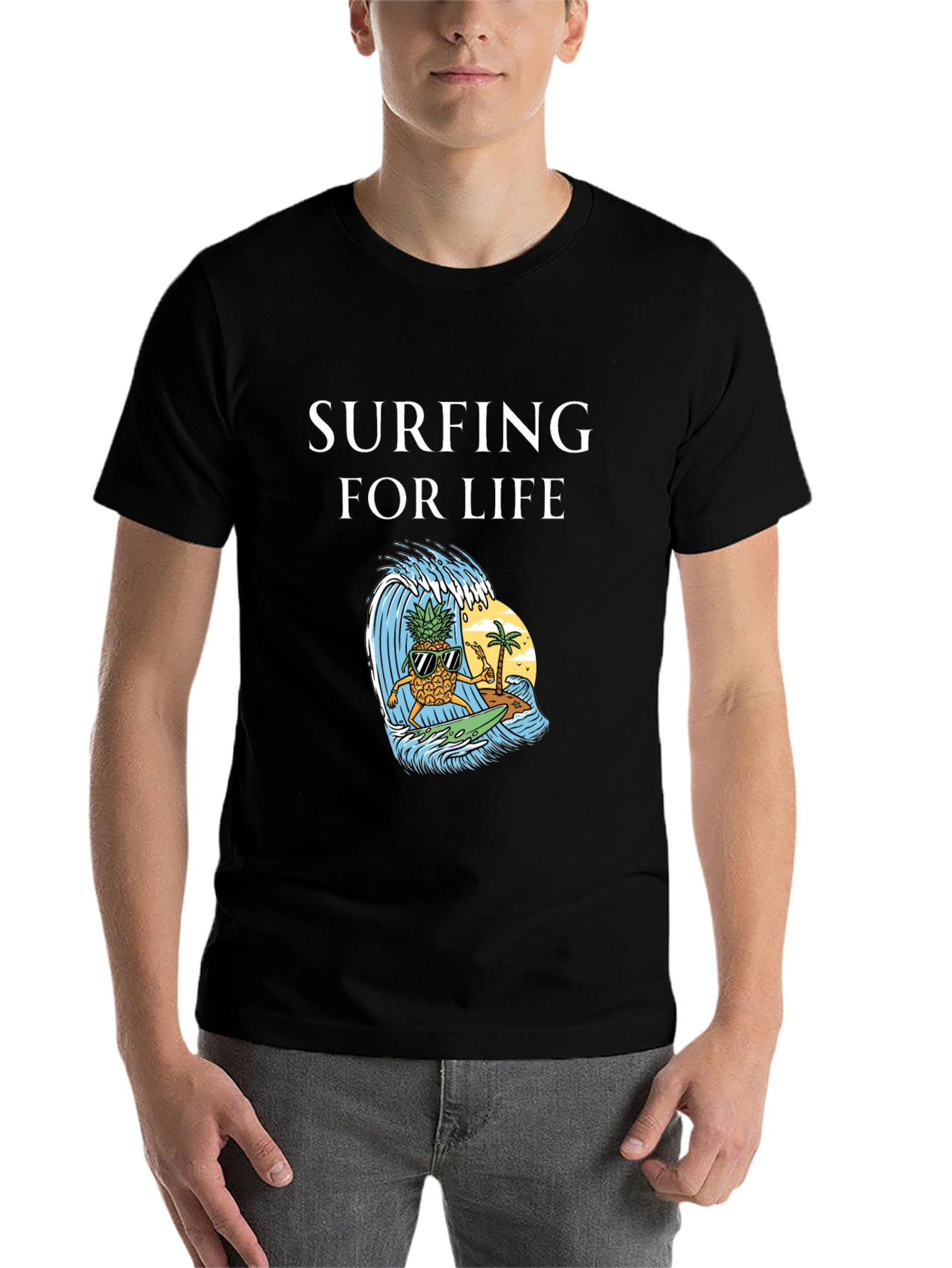 Surfing Pineapple Graphic Tee