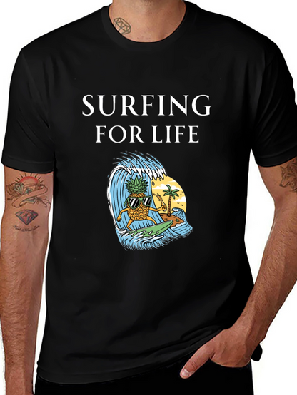 Surfing Pineapple Graphic Tee