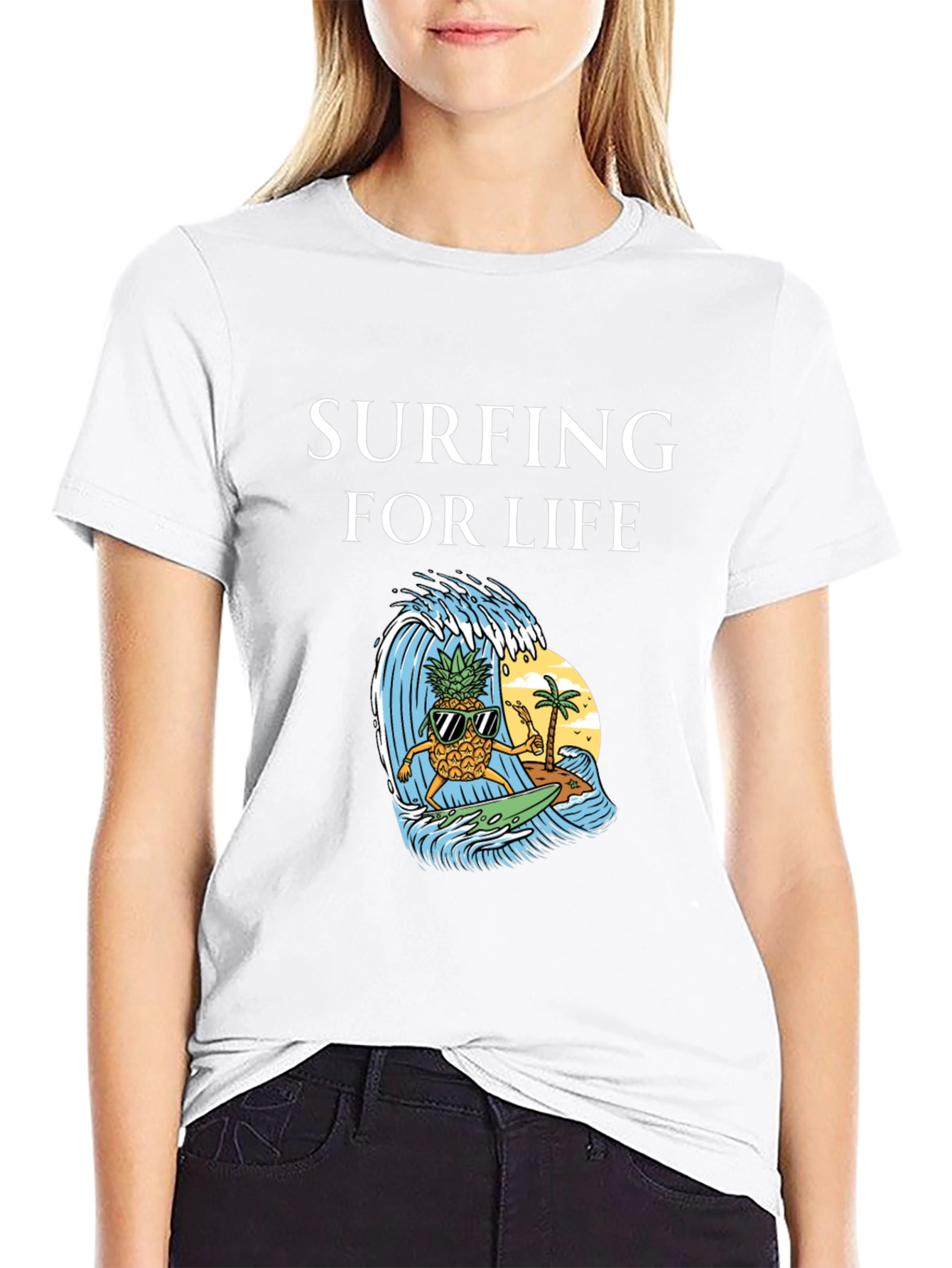 Surfing Pineapple Graphic Tee