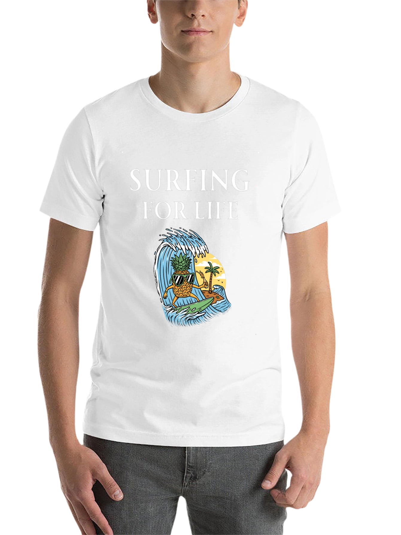 Surfing Pineapple Graphic Tee