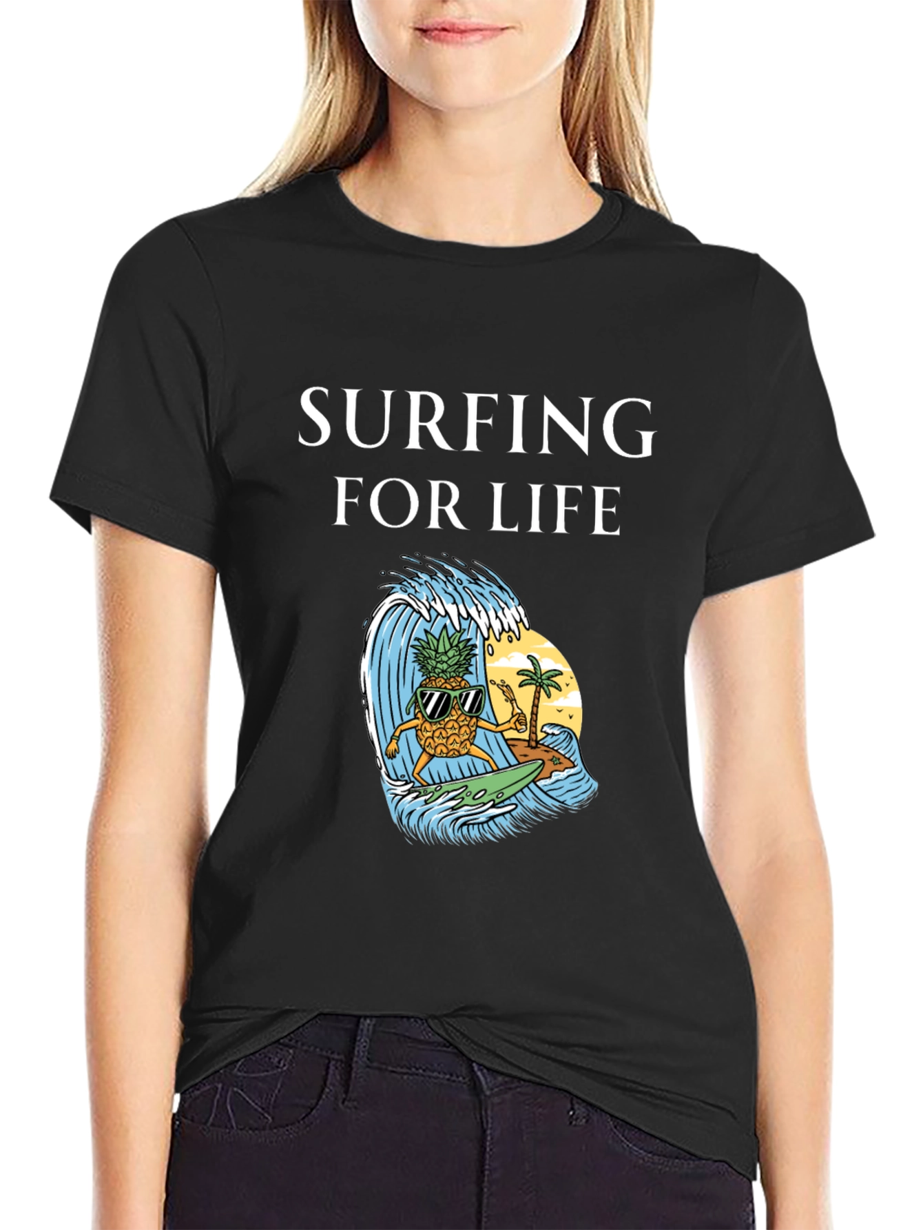 Surfing Pineapple Graphic Tee