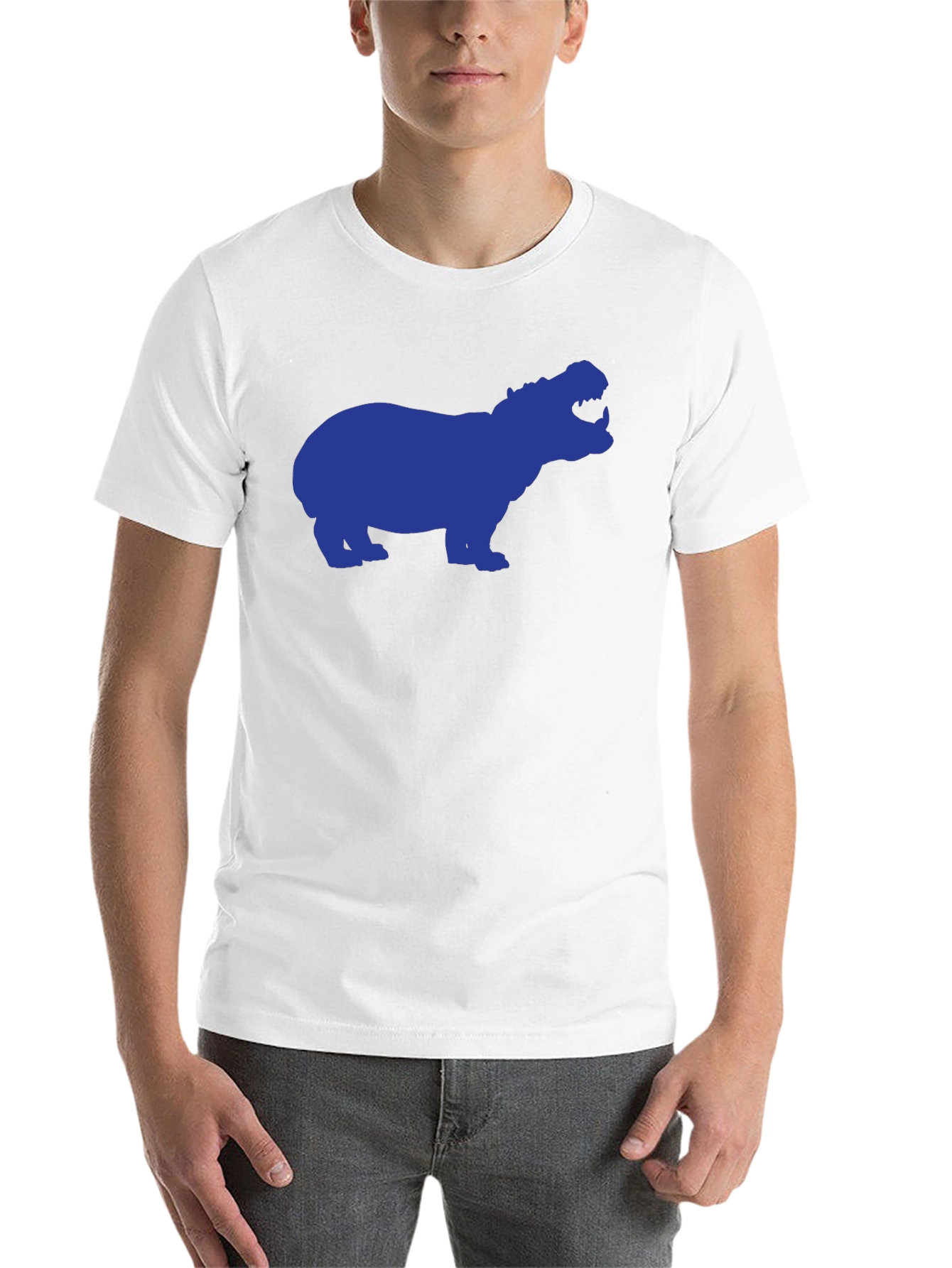 Hippo Silhouette Graphic Tee - Black