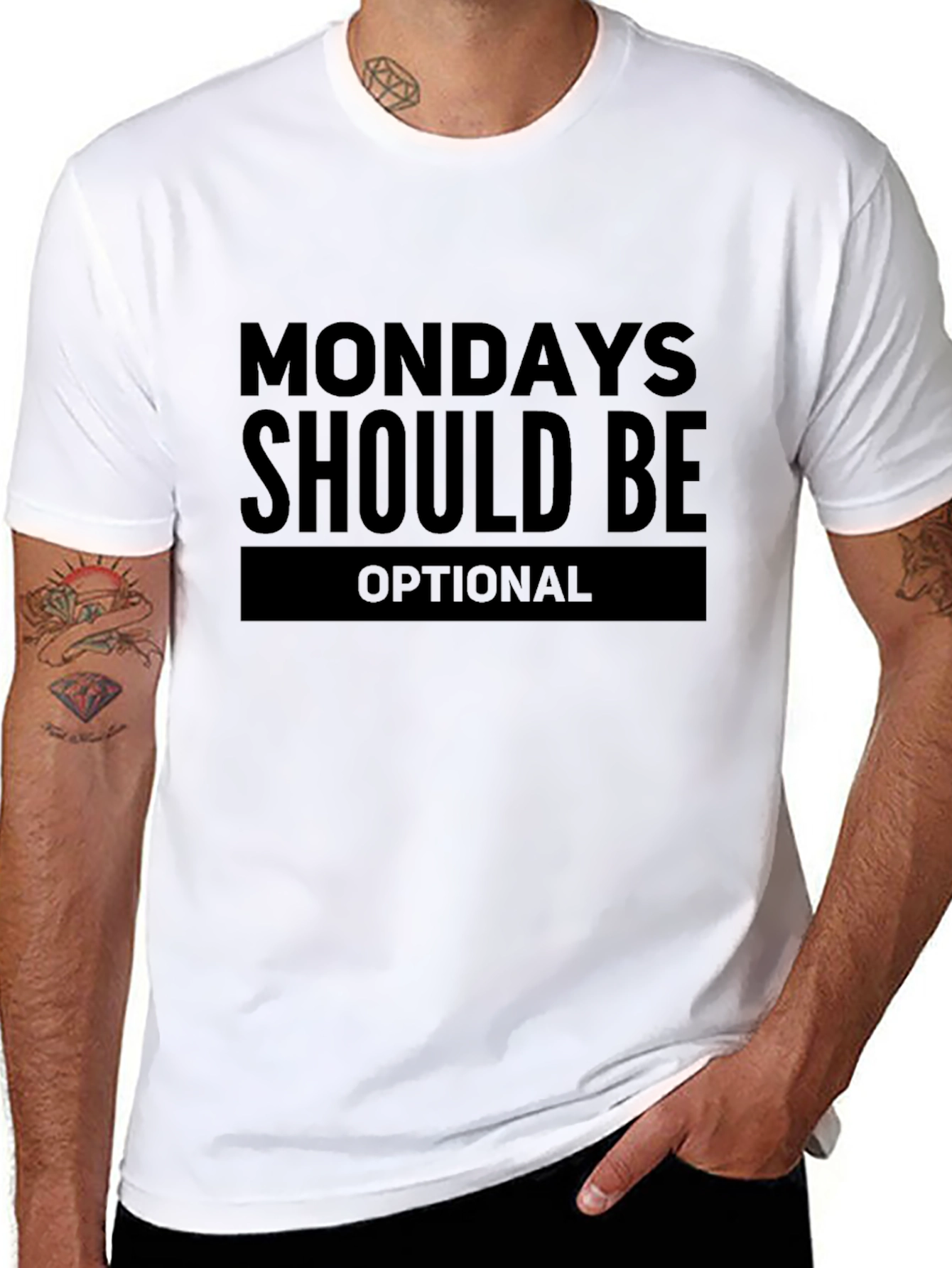 Funny Mondays Should Be Optional Black T-Shirt