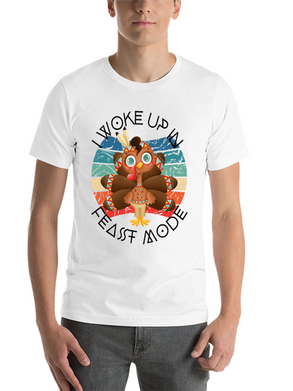 Funny Thanksgiving Turkey Feast Mode Black T-Shirt