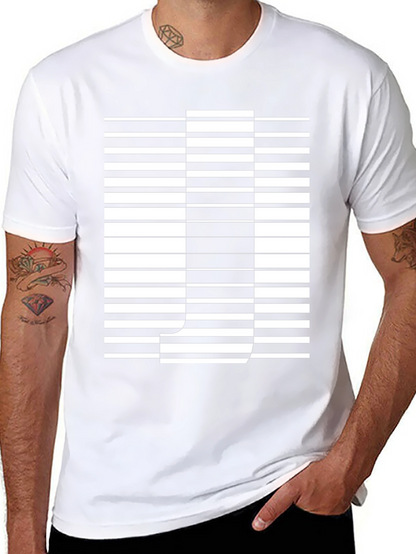 Optical Illusion Letter J Graphic Tee - Black