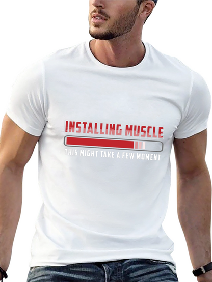 Installing Muscle Funny Workout Gym Black T-Shirt