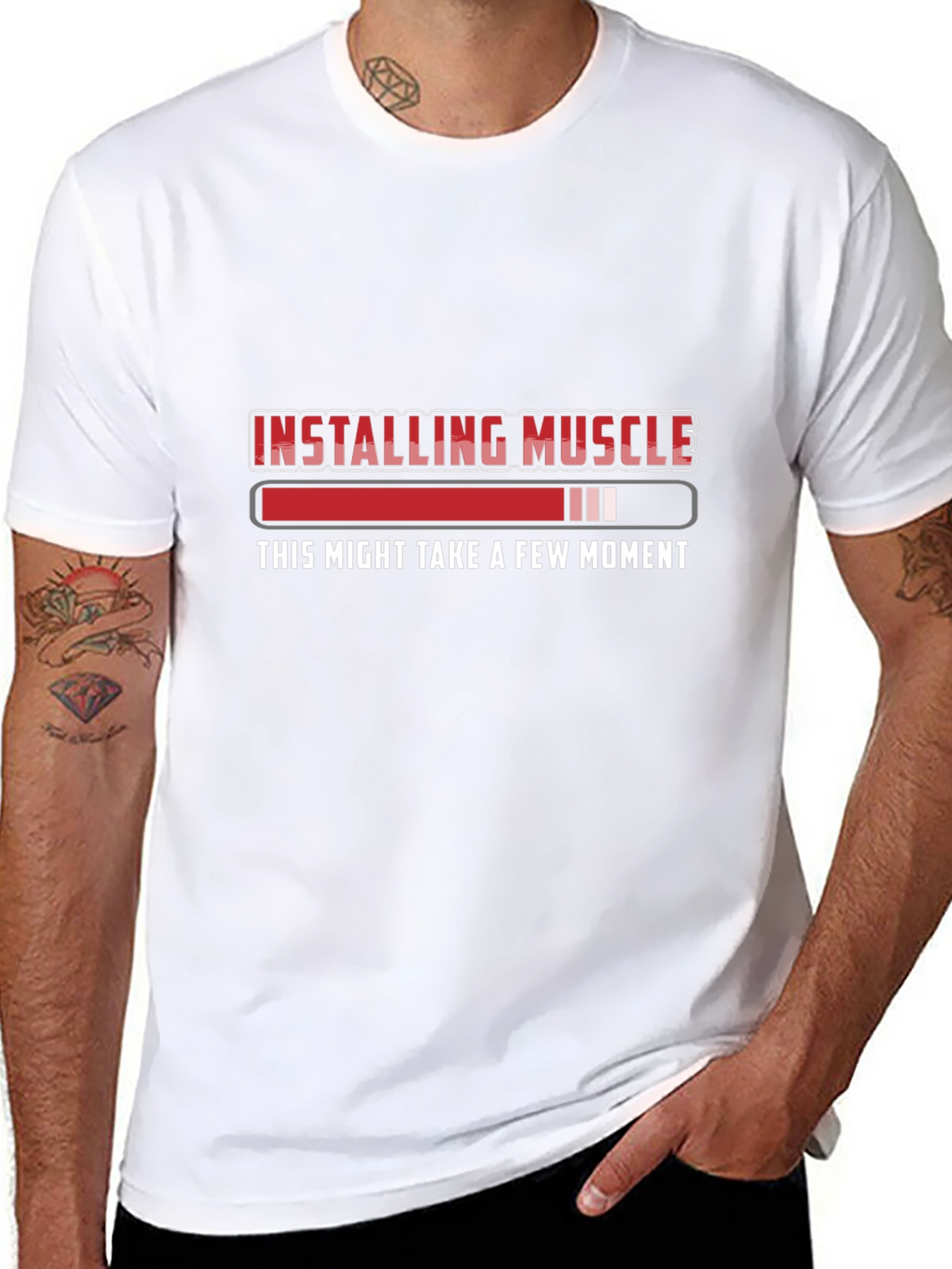 Installing Muscle Funny Workout Gym Black T-Shirt