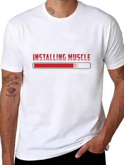 Installing Muscle Funny Workout Gym Black T-Shirt