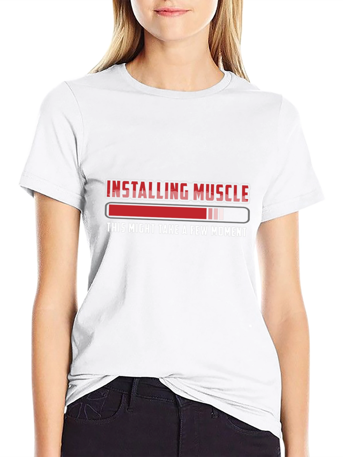 Installing Muscle Funny Workout Gym Black T-Shirt