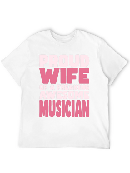 Proud Wife Musician Black T-Shirt