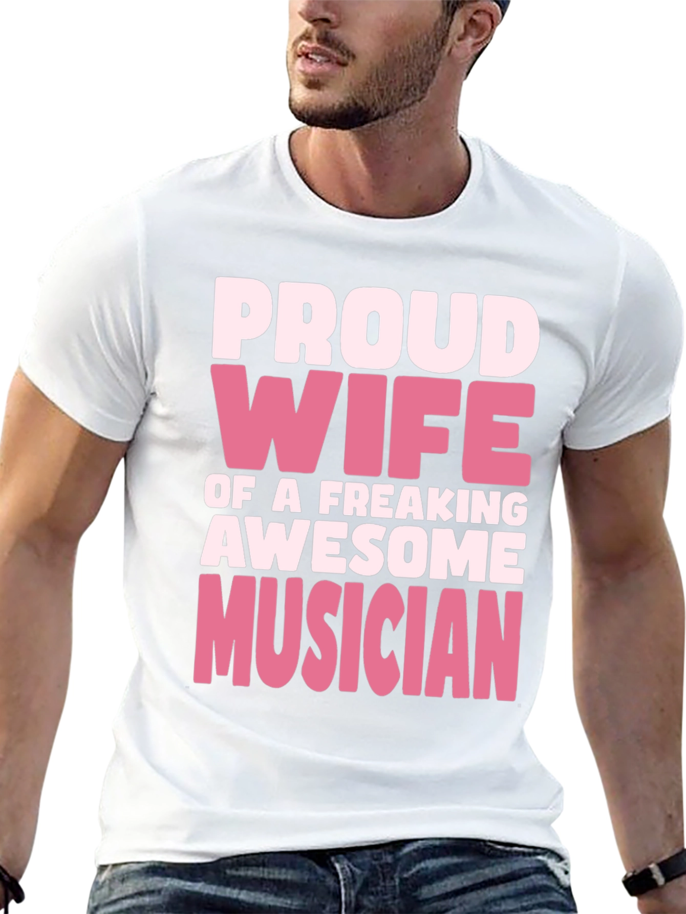 Proud Wife Musician Black T-Shirt