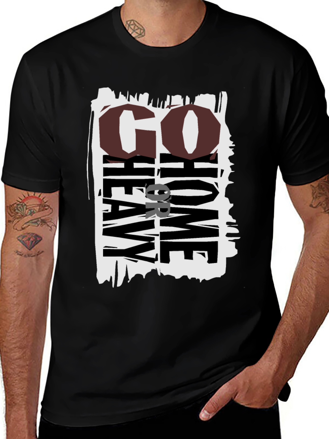 Go Heavy Or Go Home Black Graphic Tee
