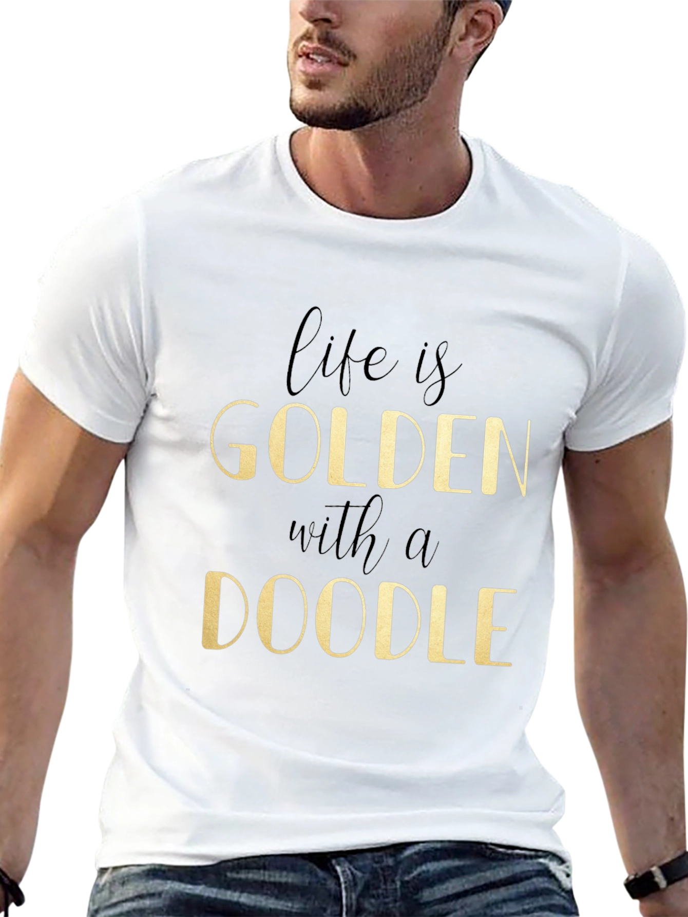 Golden Doodle Graphic Tee - Life is Golden