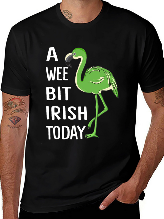A Wee Bit Irish Flamingo St. Patricks Day Graphic Tee
