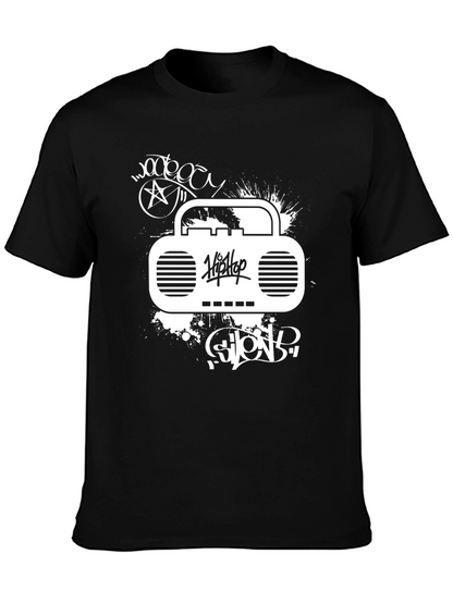 Hip Hop Boombox Graphic T-Shirt - Urban Style