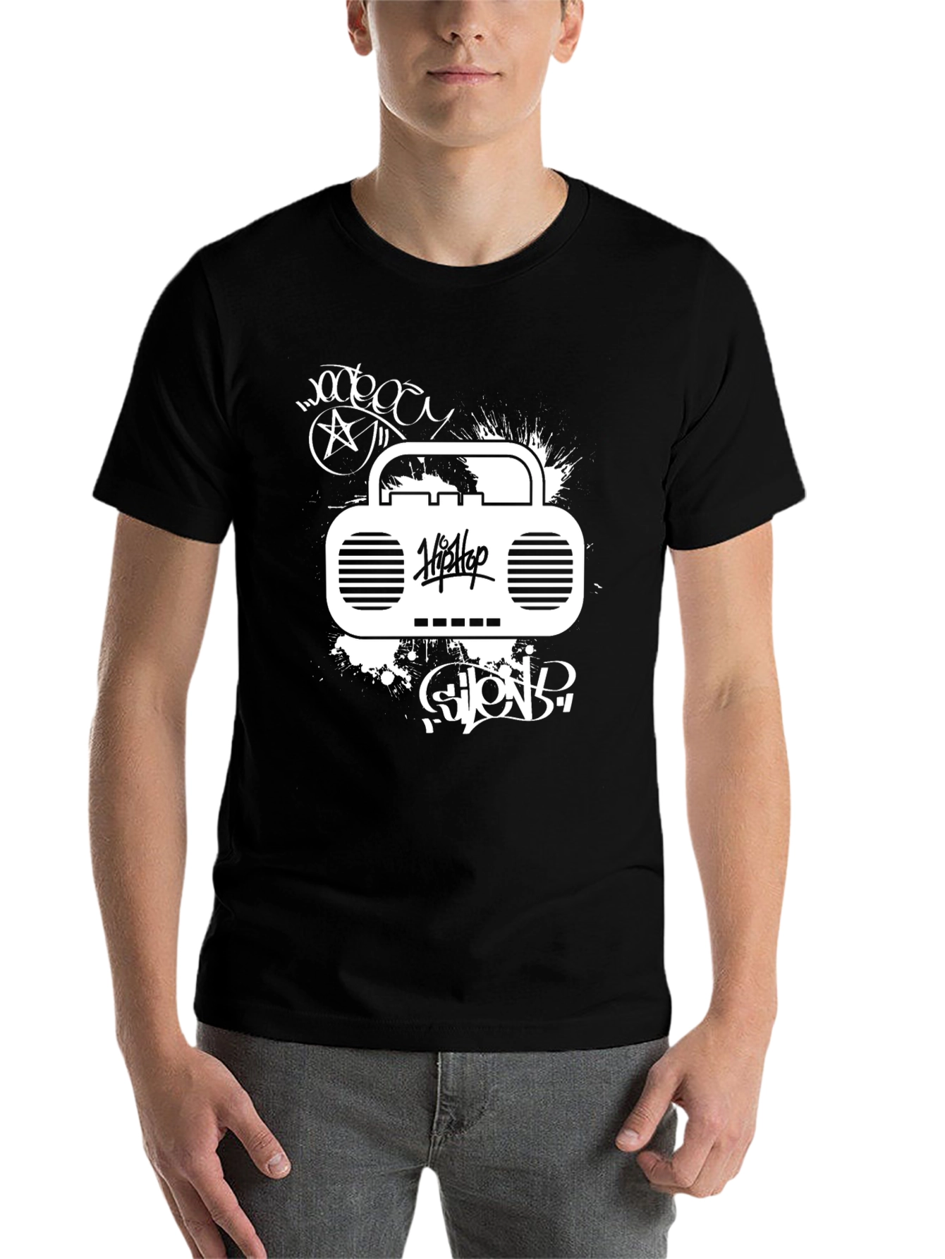 Hip Hop Boombox Graphic T-Shirt - Urban Style