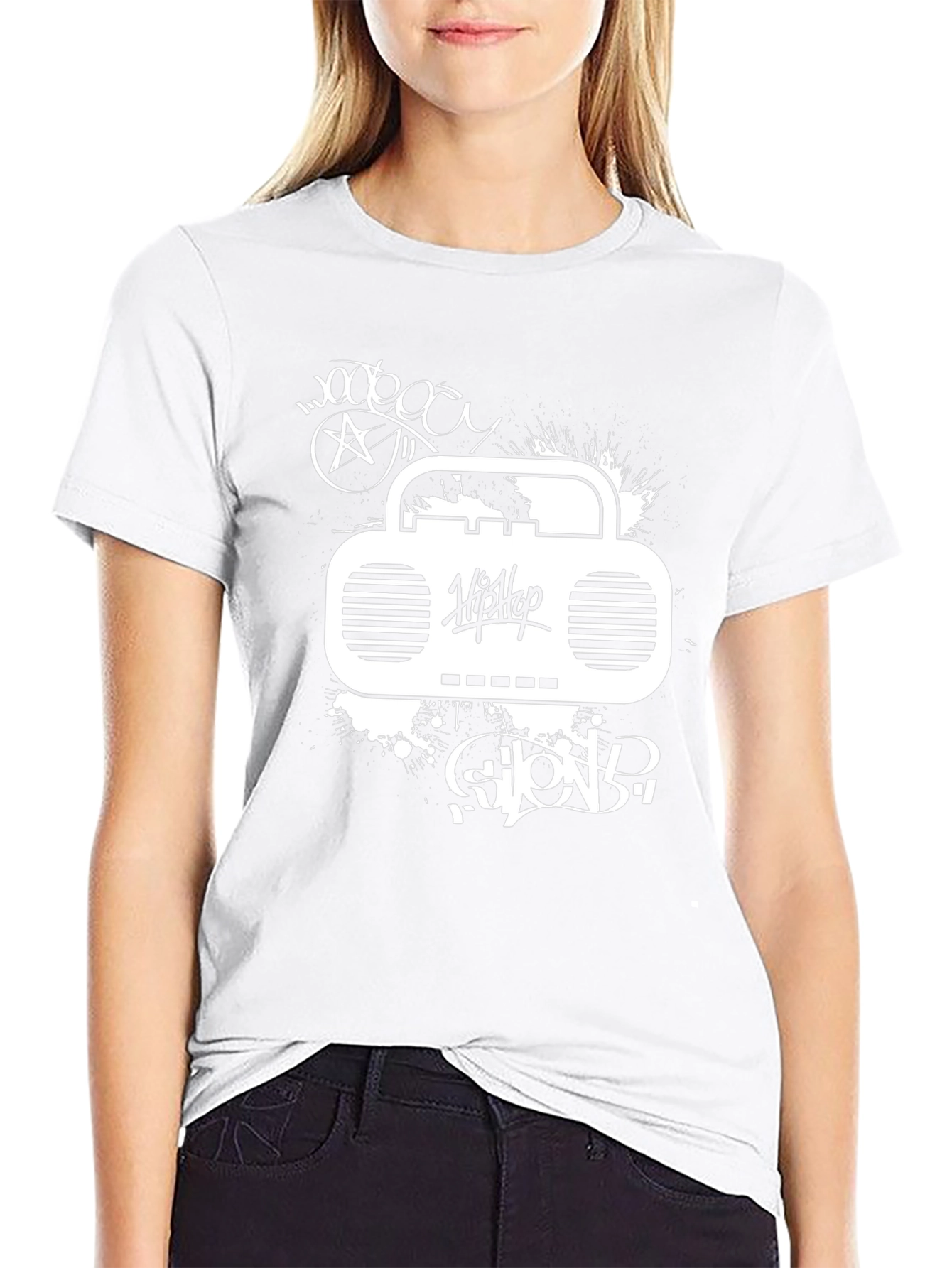 Hip Hop Boombox Graphic T-Shirt - Urban Style