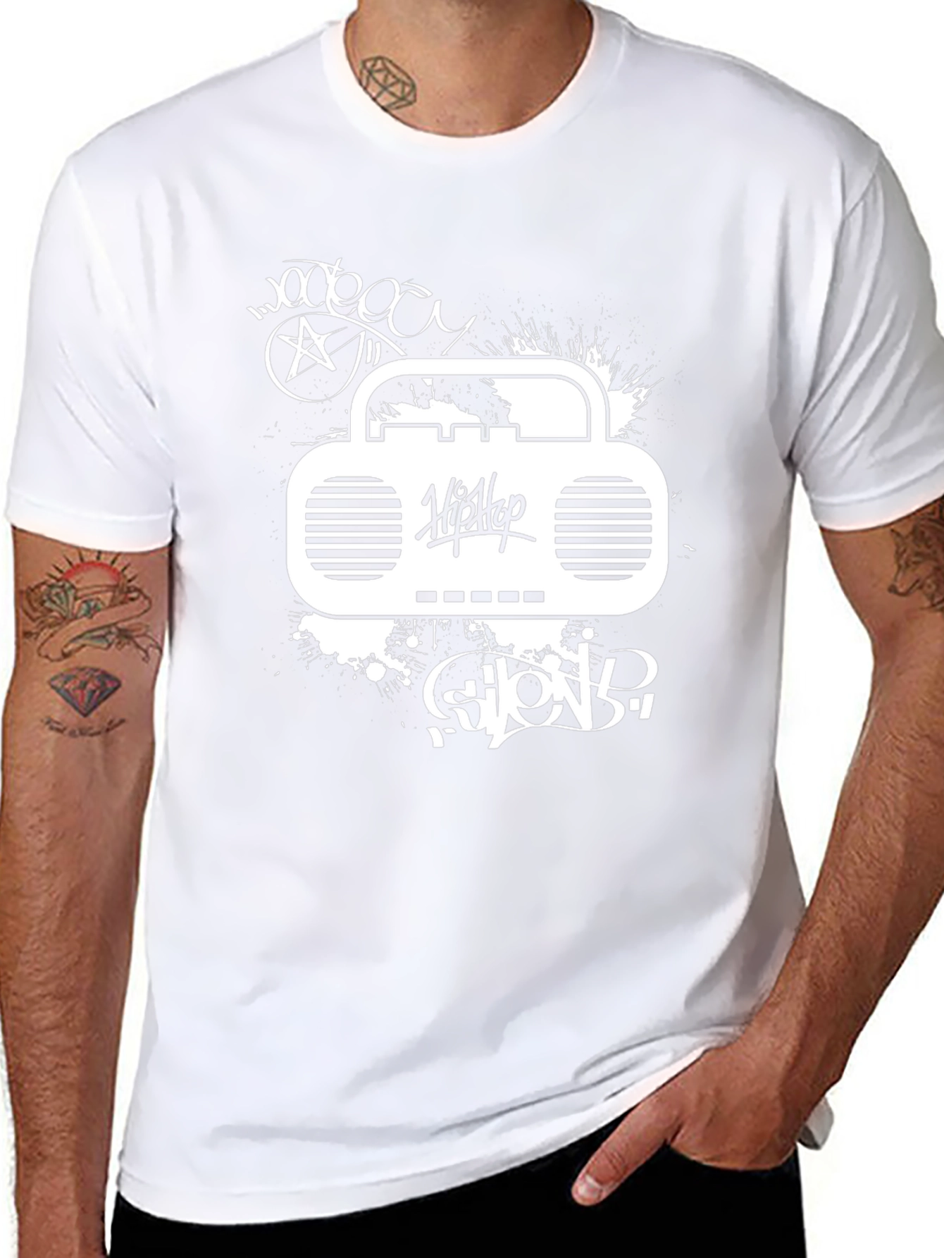 Hip Hop Boombox Graphic T-Shirt - Urban Style