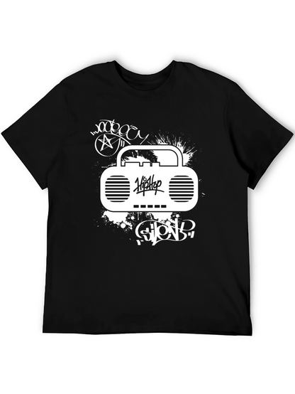 Hip Hop Boombox Graphic T-Shirt - Urban Style