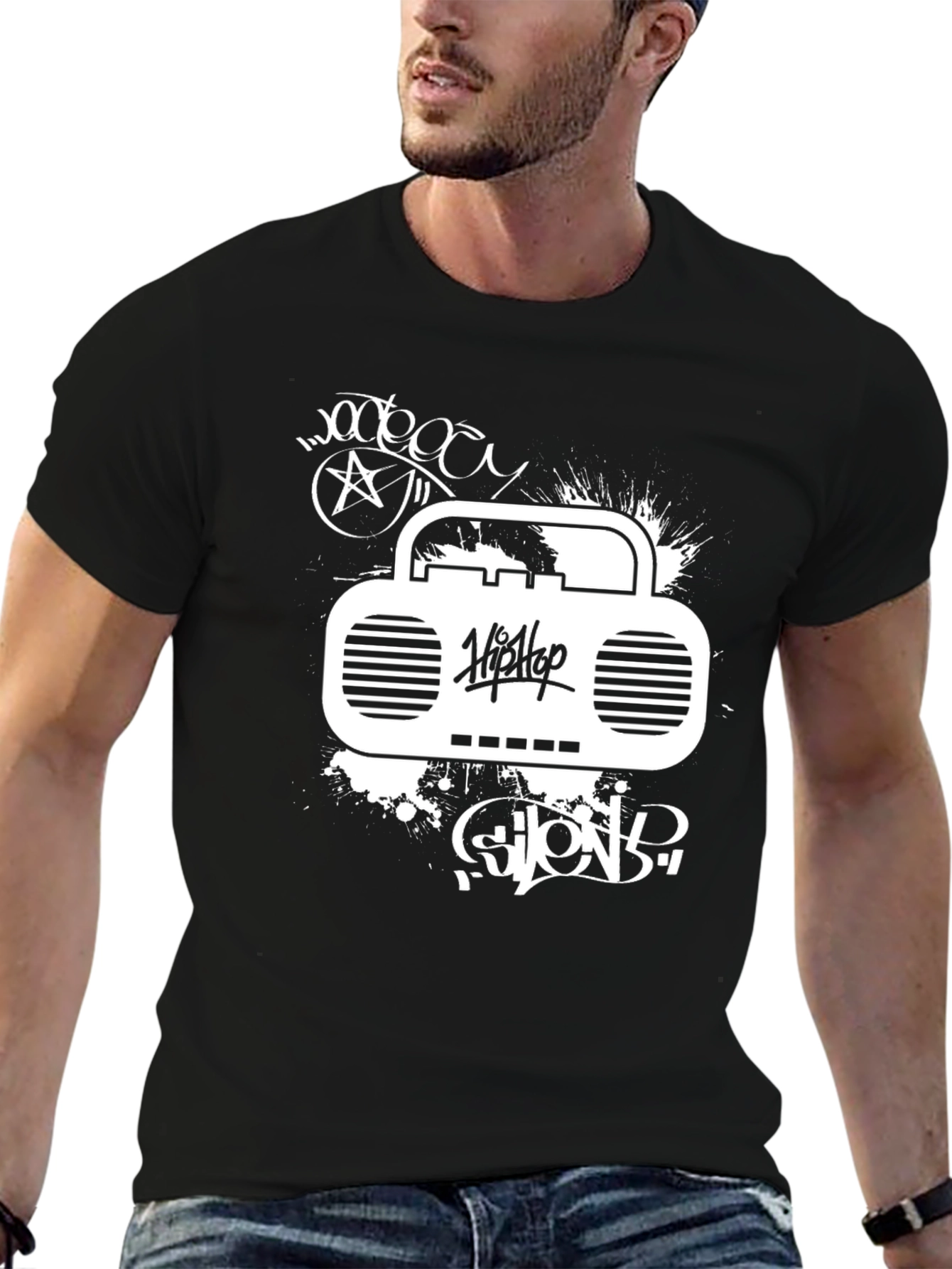 Hip Hop Boombox Graphic T-Shirt - Urban Style