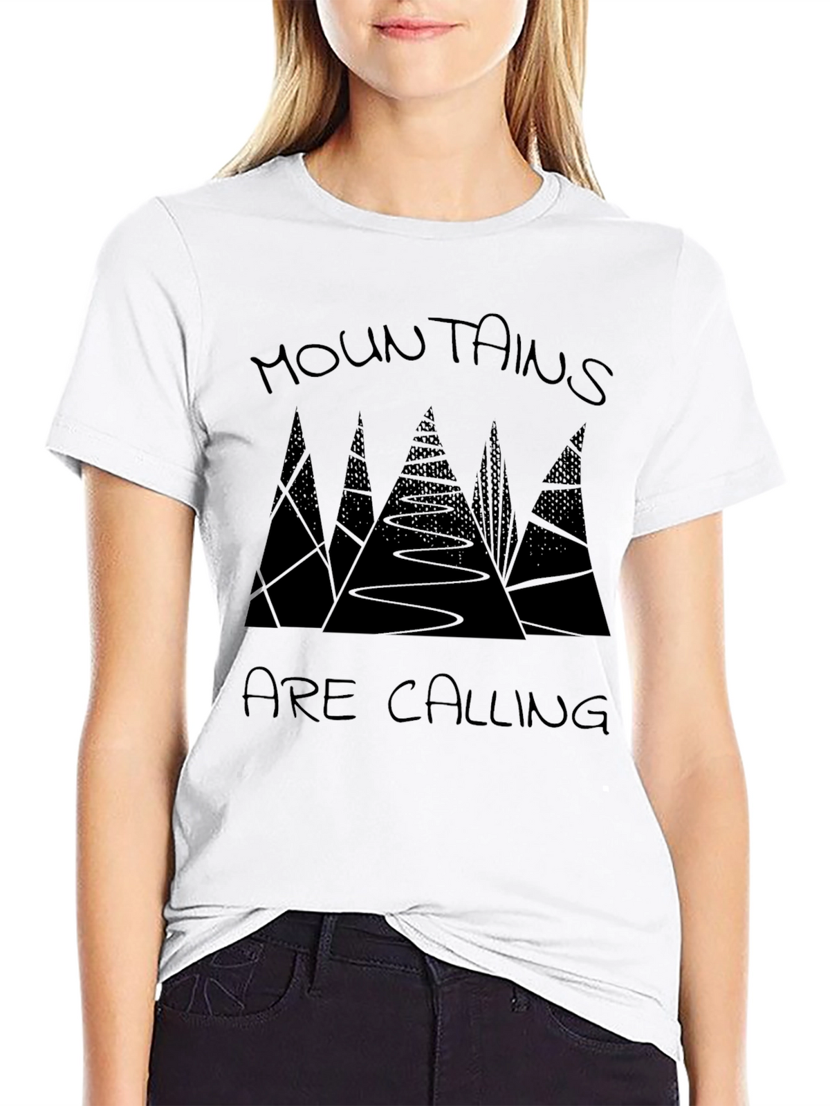 Mountains are Calling Black Graphic Tee