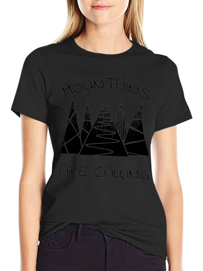 Mountains are Calling Black Graphic Tee