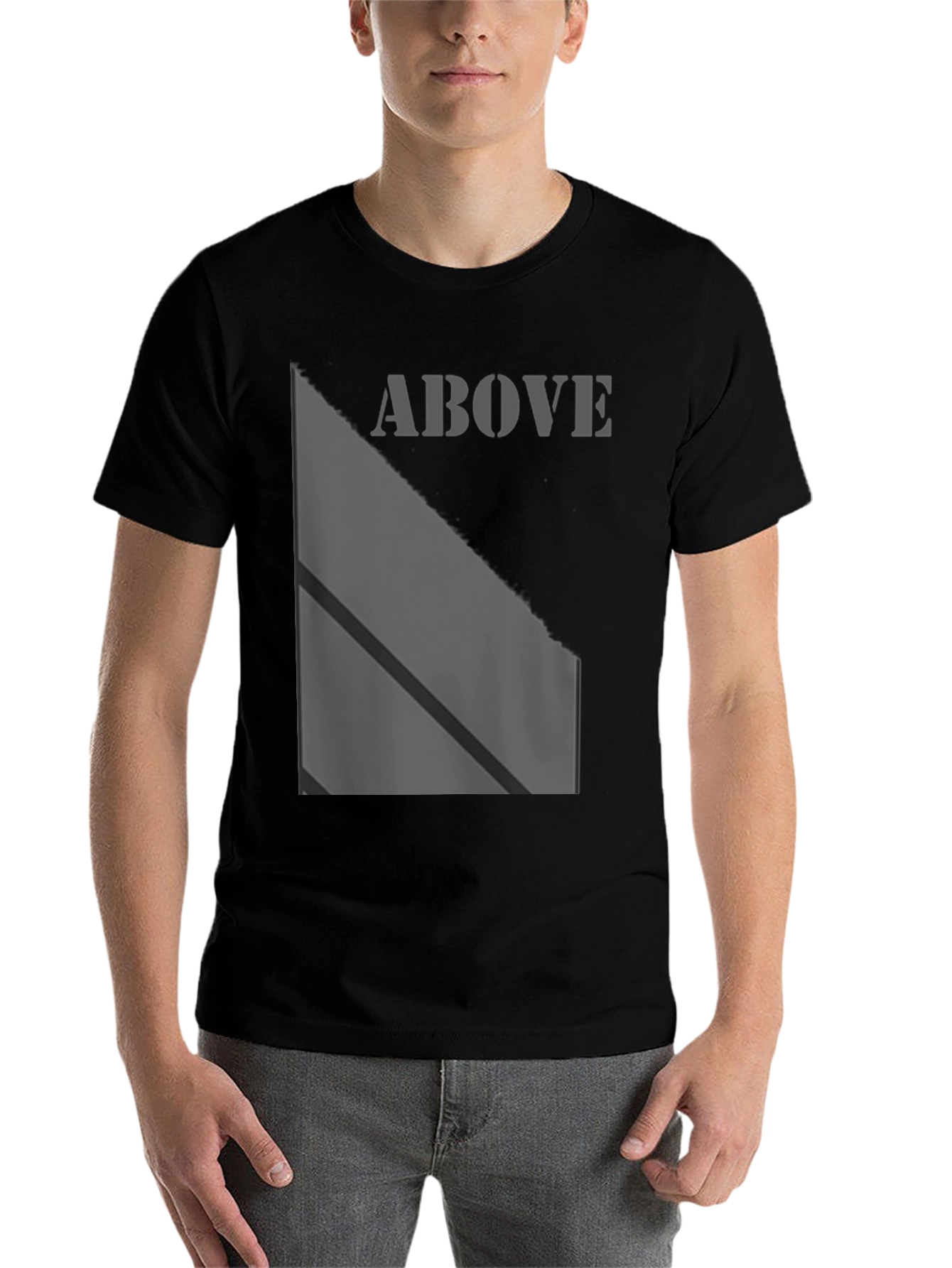 Above Graphic Print Black T-Shirt