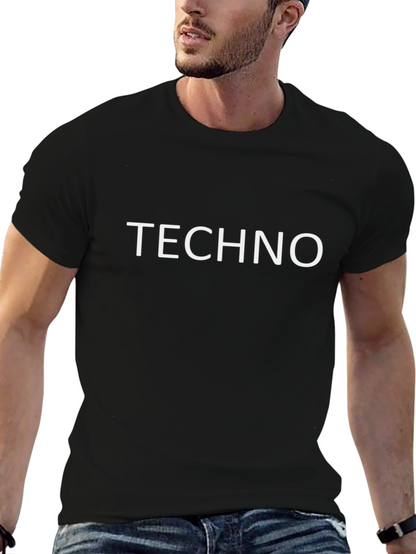 Techno T-Shirt - Classic Black Crew Neck Tee
