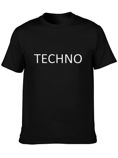 Techno T-Shirt - Classic Black Crew Neck Tee