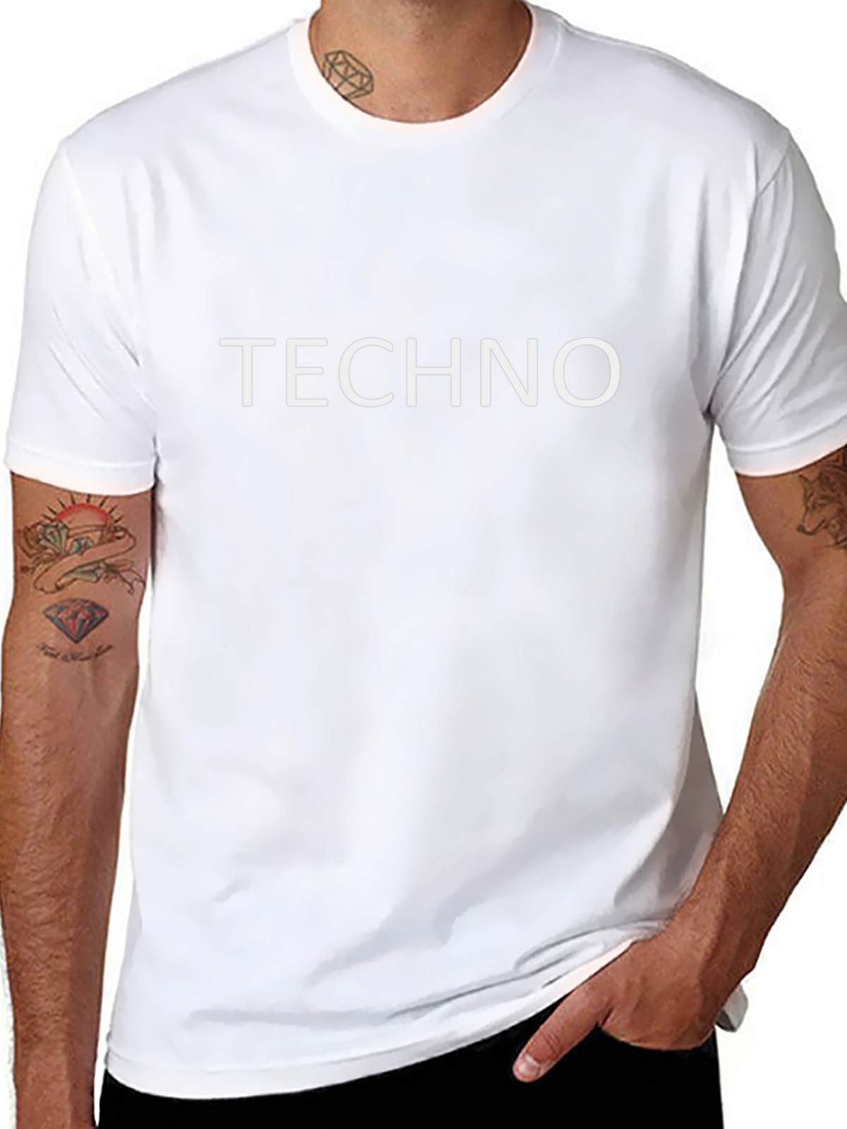 Techno T-Shirt - Classic Black Crew Neck Tee