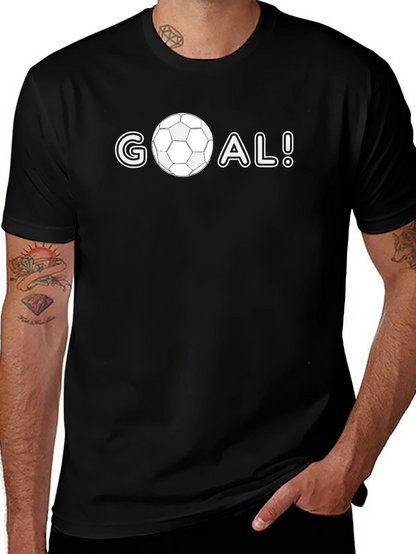 GOAL! Soccer Ball Graphic Tee - Stylish Black T-Shirt