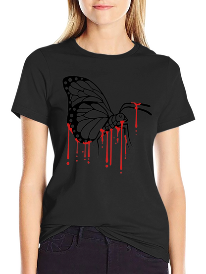 Butterfly Drip Graphic Tee - Black