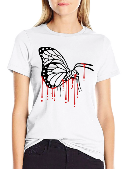 Butterfly Drip Graphic Tee - Black