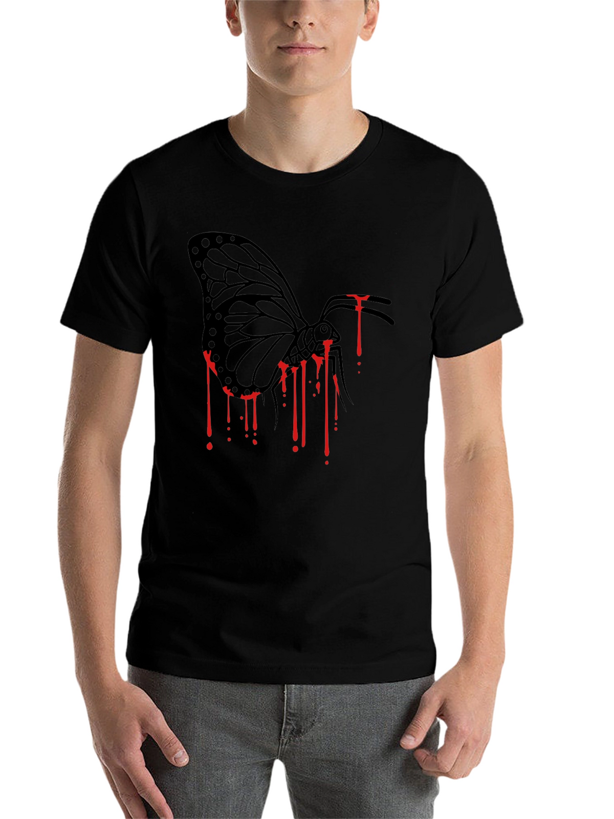Butterfly Drip Graphic Tee - Black