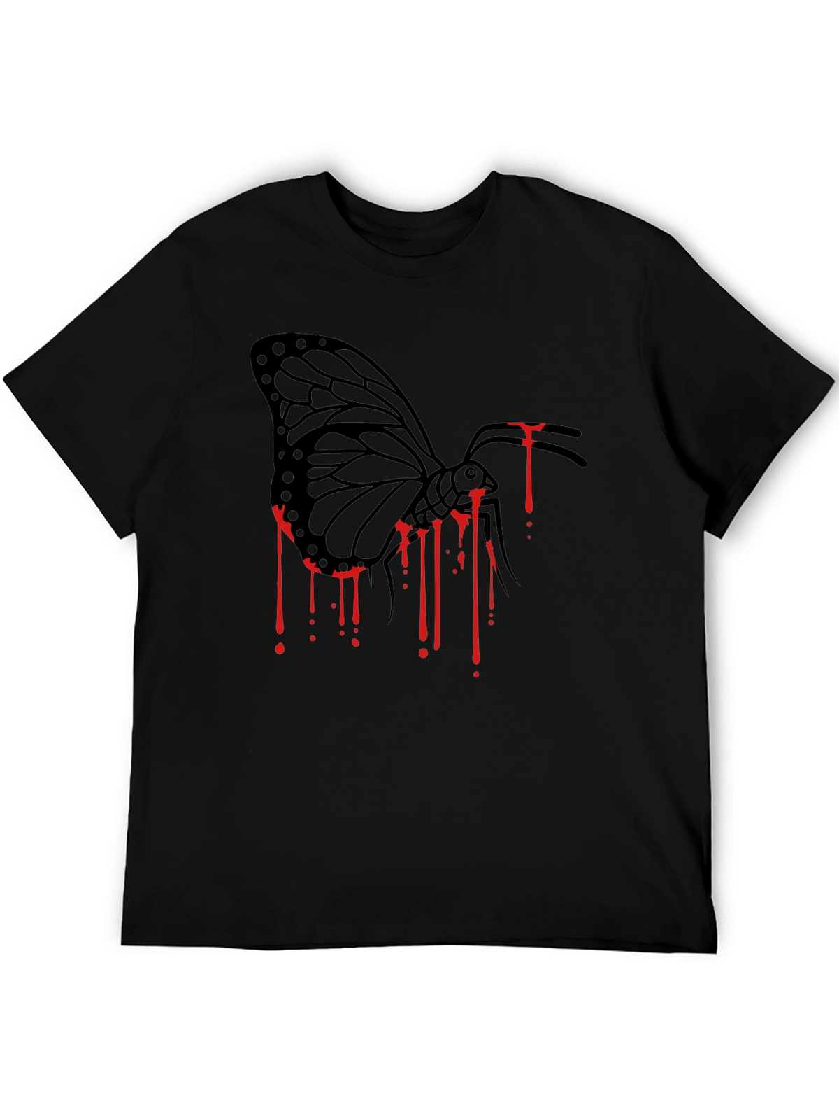 Butterfly Drip Graphic Tee - Black