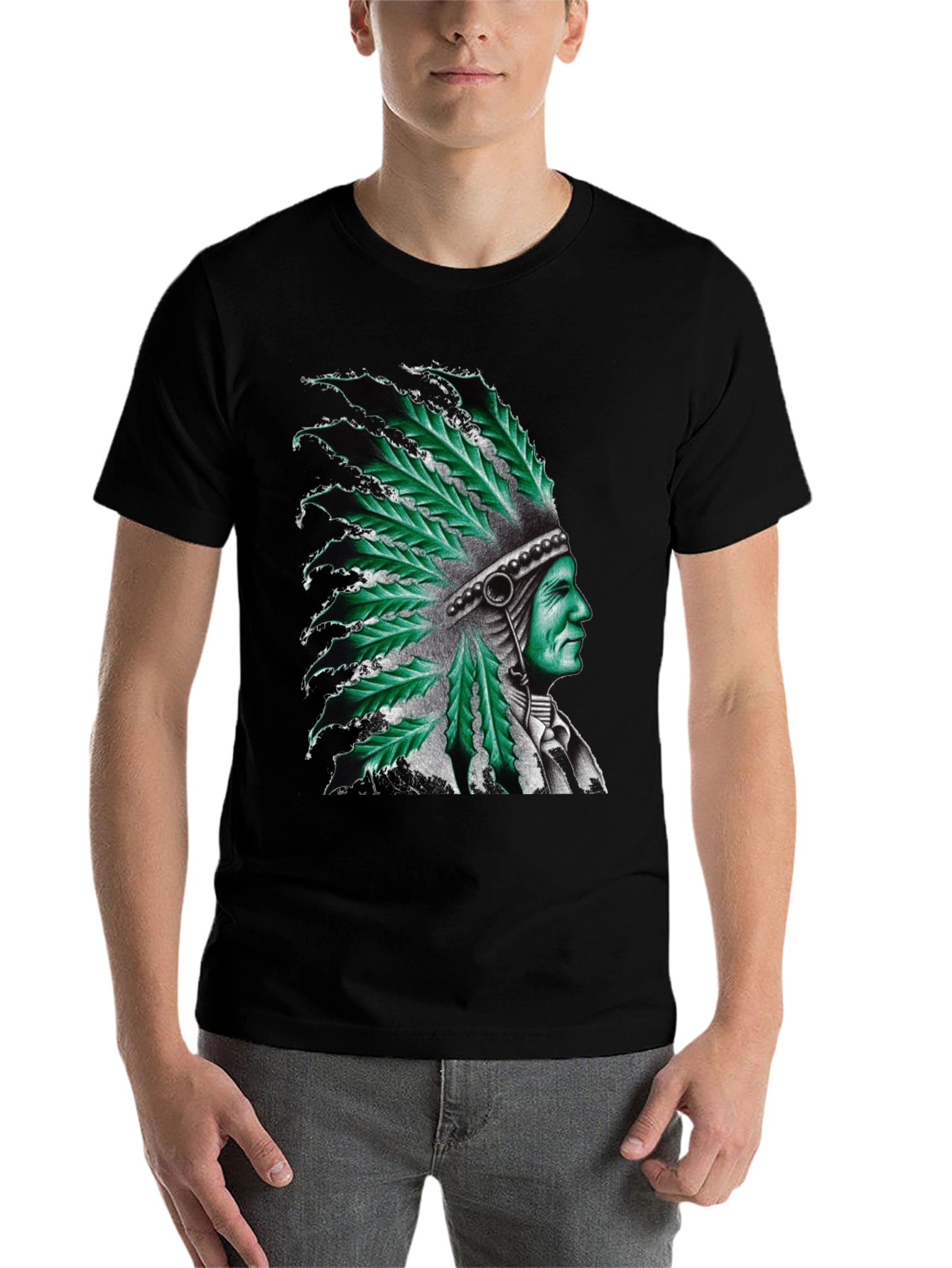 Cannabis Leaf Headdress Graphic Tee
