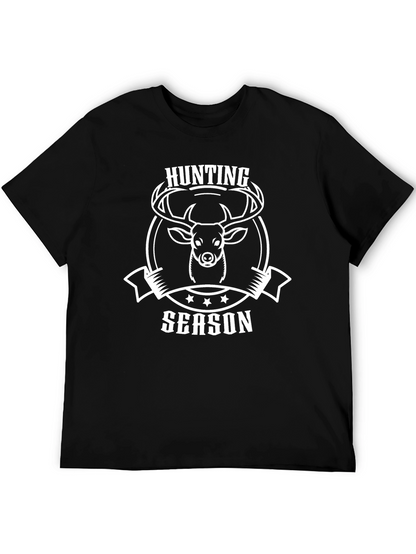 Hunting Season Black T-Shirt Deer Graphic