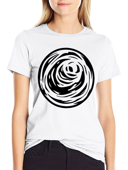 Abstract Circle Graphic Tee - Black