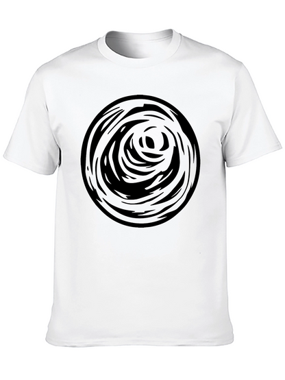 Abstract Circle Graphic Tee - Black