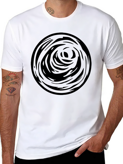 Abstract Circle Graphic Tee - Black