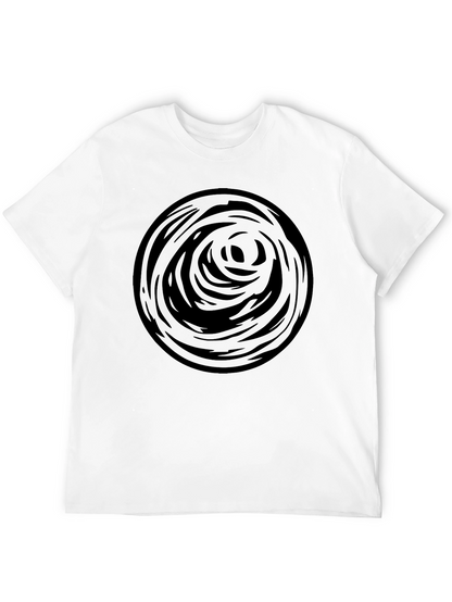 Abstract Circle Graphic Tee - Black