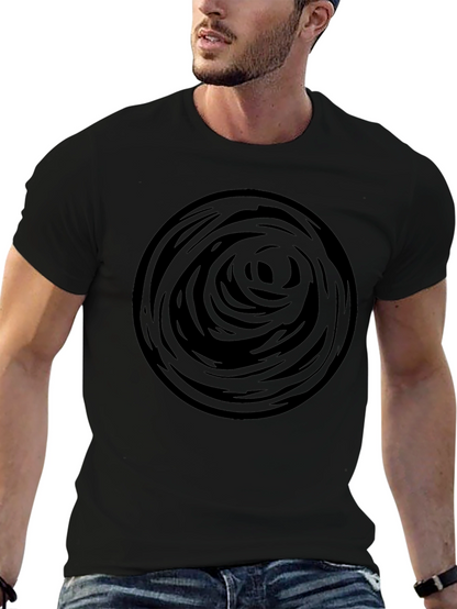 Abstract Circle Graphic Tee - Black