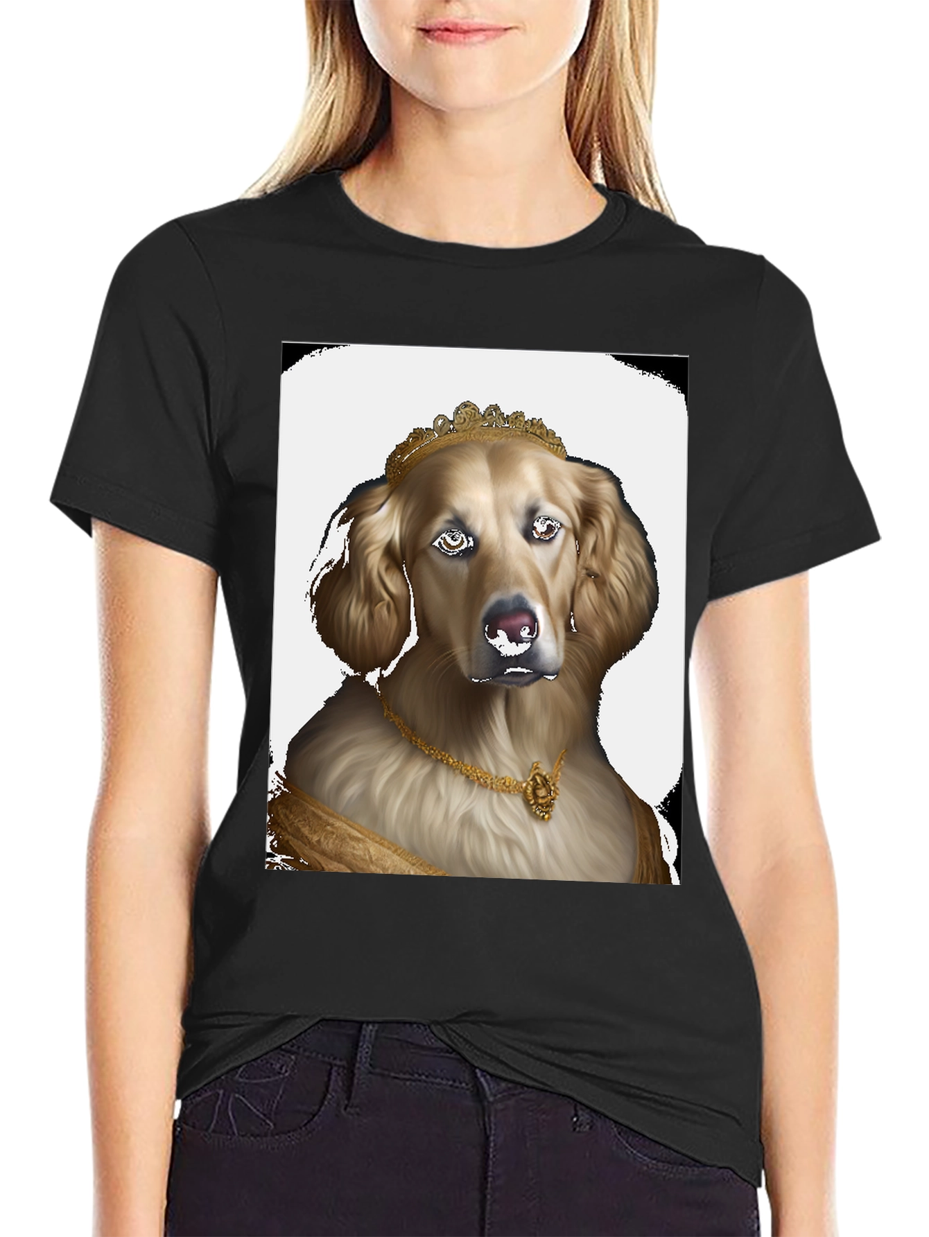 Dog Queen Graphic Tee - Black Cotton T-Shirt
