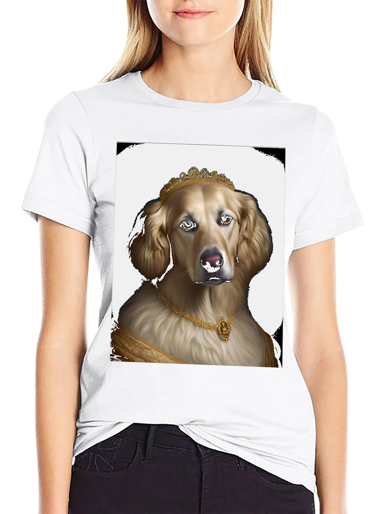 Dog Queen Graphic Tee - Black Cotton T-Shirt